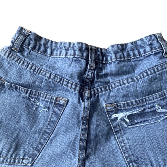 Vintage Upcycled Route 66 Wedgie Cutoff Distressed Denim Shorts Size 4 - Picture 13 of 15